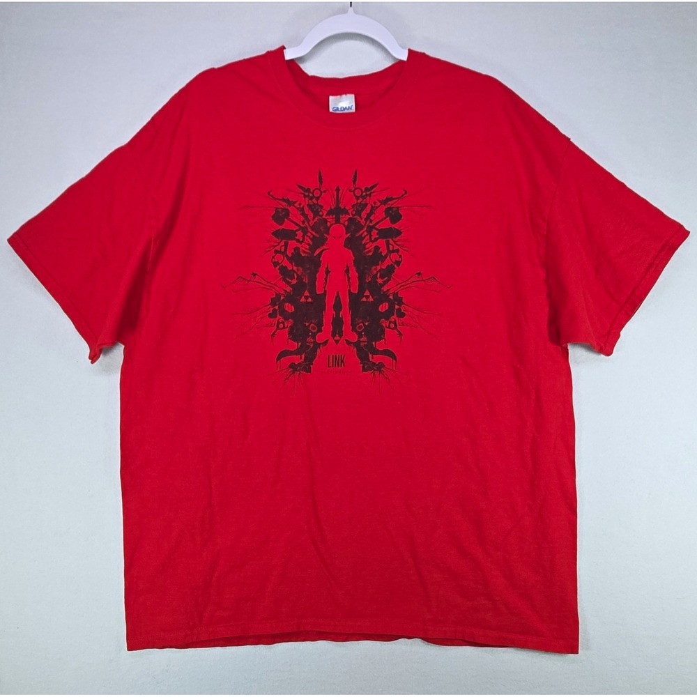 Loot Crate Heavy Cotton Link Legend of Zelda Graphic Tee Red Crew Neck Men's 2XL